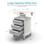 Rolling Mobile Ultrasound Cart with 3 Drawers