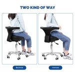 Dental Assistant Rolling Stool with Backrest - Black