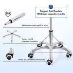 Dental Assistant Rolling Stool with Backrest - Black