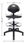 ESD Anti-Static Ergonomic Polyurethane Lab Chair