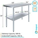 Stainless Steel Work Table 24" x 48" - NSF