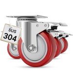Stainless Steel 4-Inch Heavy Duty Caster Wheels Set