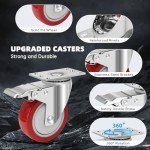 Stainless Steel 4-Inch Heavy Duty Caster Wheels Set
