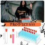 50 Plastic Test Tubes with Rack and Caps