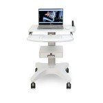 Dental Clinic Mobile Trolley with Laptop and Scanner Holder