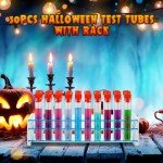 50 Plastic Test Tubes with Rack and Caps