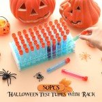50 Plastic Test Tubes with Rack and Caps