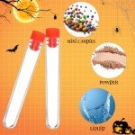 50 Plastic Test Tubes with Rack and Caps