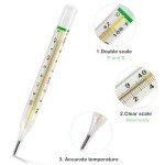 Mercury-Free Clinical Glass Thermometer Set - 2PCS