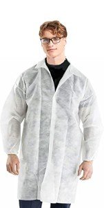 Disposable White Lab Coats - Case of 30 (Large)