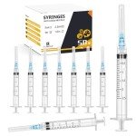 50 Pack 2.5ml Safety Syringes with 23G Needle