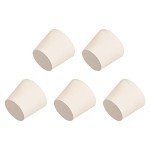 White Tapered Solid Rubber Stoppers - Size 6 (5 Pcs)