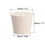 White Tapered Solid Rubber Stoppers - Size 6 (5 Pcs)