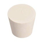 White Tapered Solid Rubber Stoppers - Size 6 (5 Pcs)