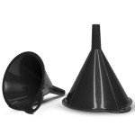 Durable Plastic Funnel Set - 2 Pieces, Black