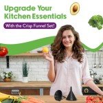 Durable Plastic Funnel Set - 2 Pieces, Black