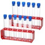 Copkim Test Tubes Set with Rack - Red