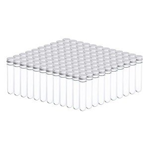 45ml Plastic Test Tubes with Screw Caps - 120 Pcs