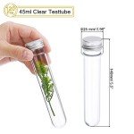 45ml Plastic Test Tubes with Screw Caps - 120 Pcs