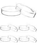 QWORK 100mm Glass Petri Dishes with Lids - 5 Pack