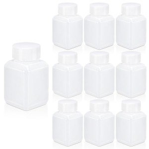 2oz Plastic Lab Reagent Bottles with Caps - 10 Pack