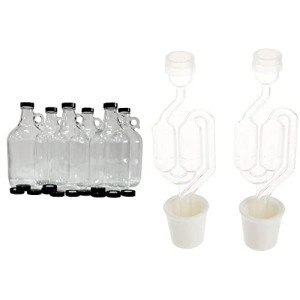 FastRack 64 oz Glass Beer Growler Set of 2