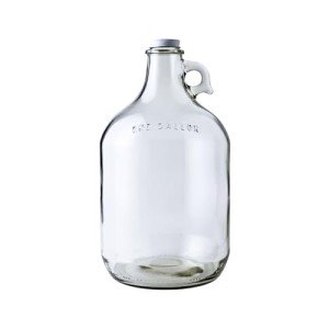 Glass Water Bottle with Metal Screw Cap, 1 Gallon