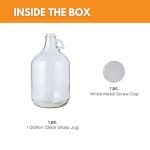 Glass Water Bottle with Metal Screw Cap, 1 Gallon