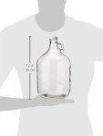 Glass Water Bottle with Metal Screw Cap, 1 Gallon