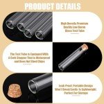 100 Pcs 20ml Glass Test Tubes with Corks