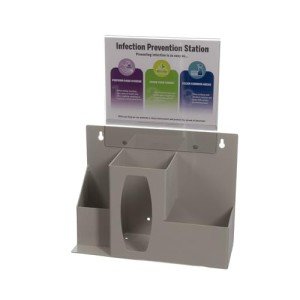Infection Prevention Station with Sign Holder & Mounting