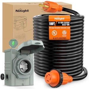 30A 100FT Generator Extension Cord with Locking Connector