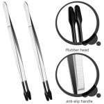 Yolev Stainless Steel Tweezers with Rubber Tips