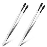 Yolev Stainless Steel Tweezers with Rubber Tips