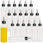 20 Pack 4oz Plastic Boston Squeeze Bottles