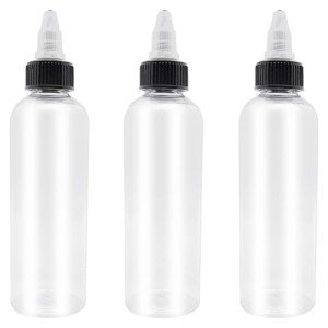 3 Pack 6oz Plastic Squeeze Bottles with Caps
