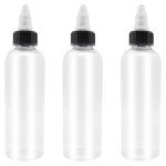 3 Pack 6oz Plastic Squeeze Bottles with Caps