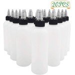 20 Pack 4oz Plastic Boston Squeeze Bottles