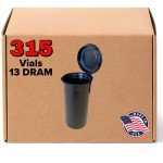 Evo Plastics 315 Black BPA Free Vials - 13 DRAM