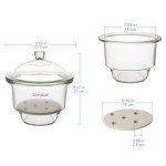 StonyLab Glass Desiccator with Knob Cover, 7.1