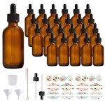24 Pack Amber Glass Bottles with Droppers