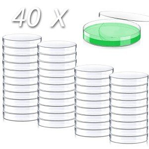 40 Pack Sterile Plastic Petri Dishes 90mm
