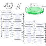 40 Pack Sterile Plastic Petri Dishes 90mm