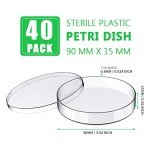 40 Pack Sterile Plastic Petri Dishes 90mm