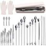 Rustark 23-Piece Stainless Steel Lab Spatula Set