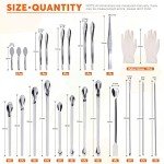 Rustark 23-Piece Stainless Steel Lab Spatula Set