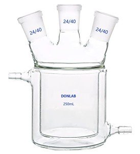 250ml Double Layer 3-Neck Glass Reaction Flask
