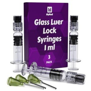 3 Pack Borosilicate Glass Luer Lock Syringes