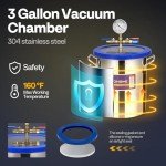 VIVOHOME 3 Gallon Stainless Steel Vacuum Chamber Kit