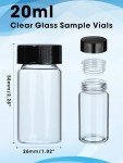 10 Pack 20ml Clear Glass Vials with Caps